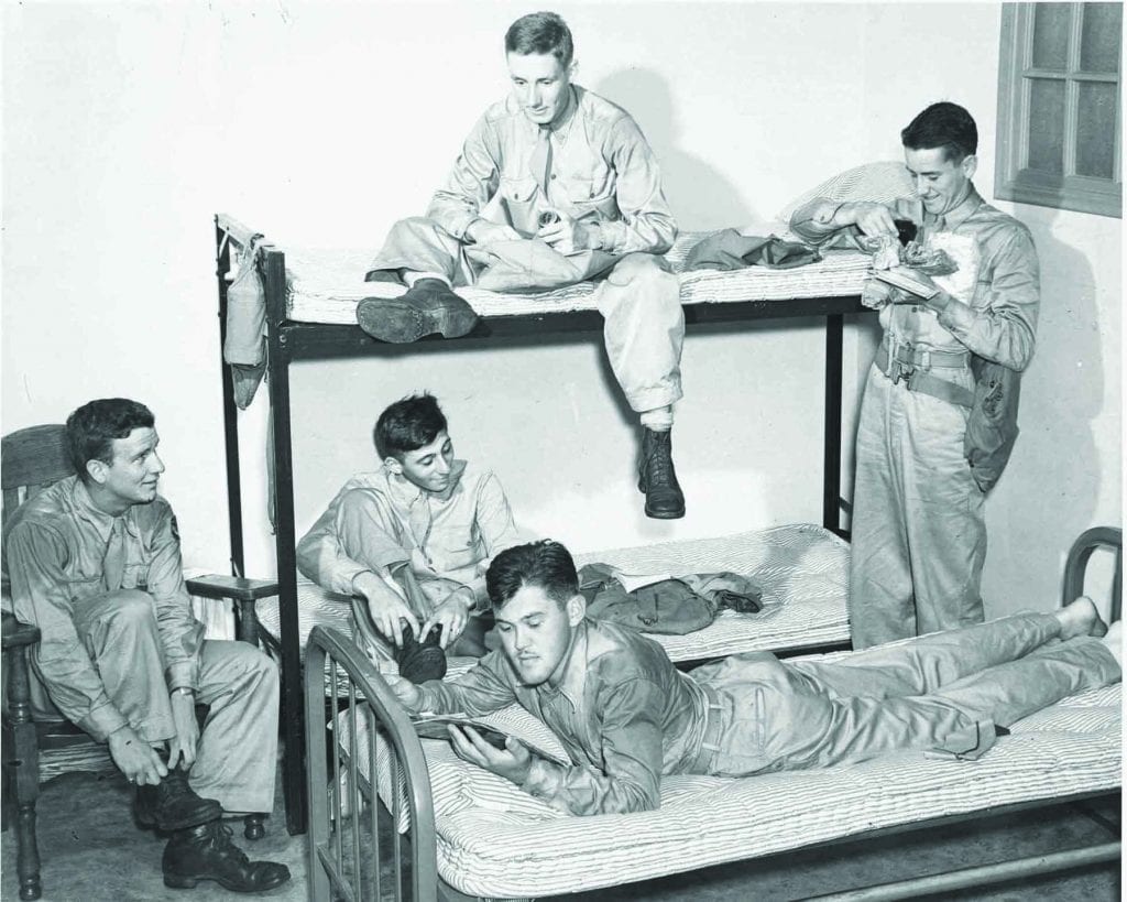 Army Specialized Training Program, July 1943, students in bunks, soldiers interacting, ASTP History, Historical, Archives