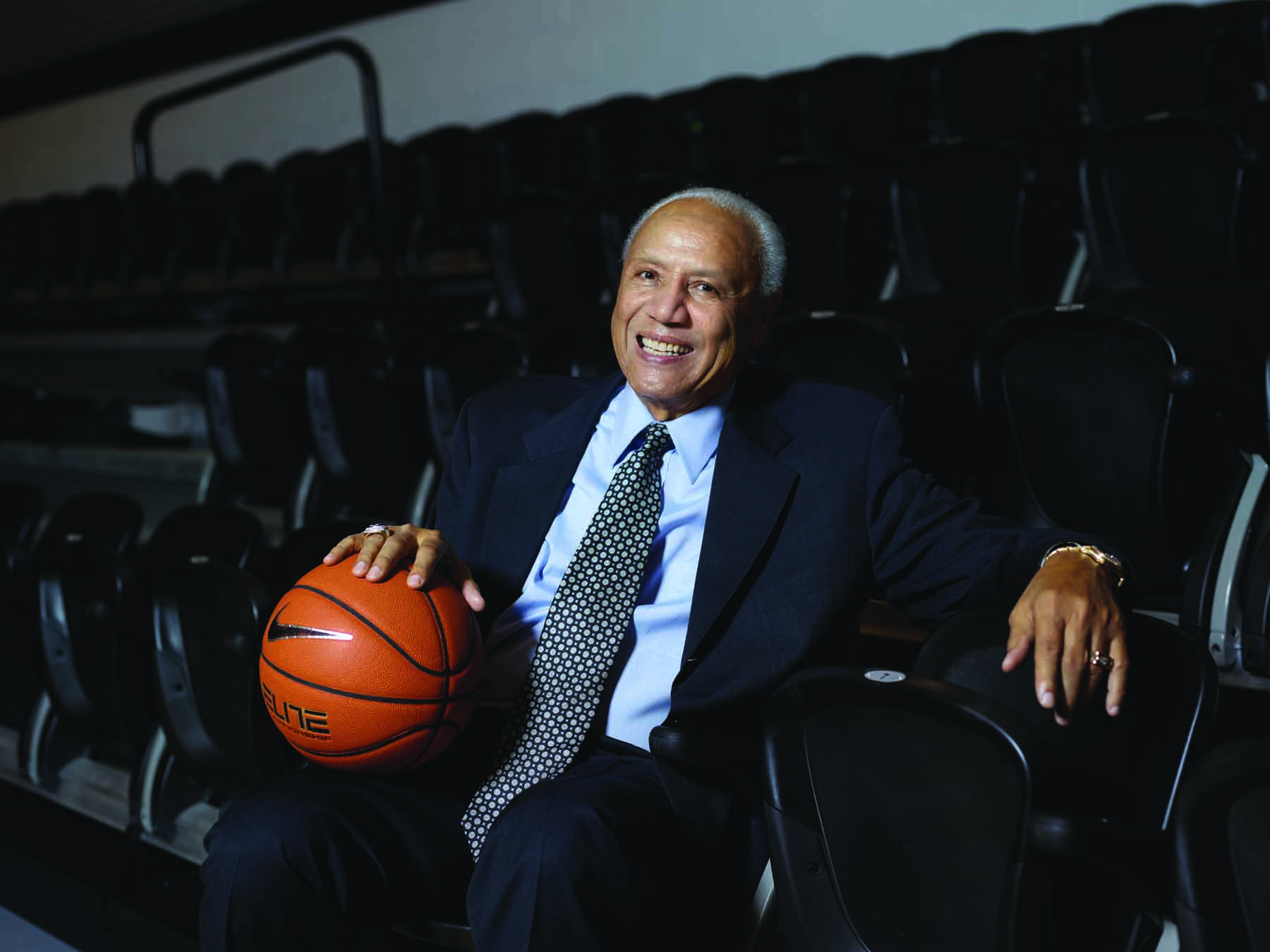 Lenny Wilkens '60 & '80Hon. during a return visit to Mullaney Gym at Alumni Hall.