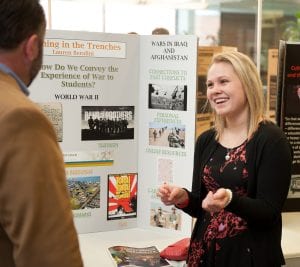 Lauren Berolini '17 discusses her project at the 2016 annual Celebration of Scholarship and Creativity 2016.