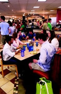 Locally-caught seafood is offered once a week in Raymond Dining Hall.