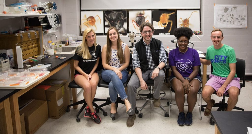 Dr. James Waters with ant lab students