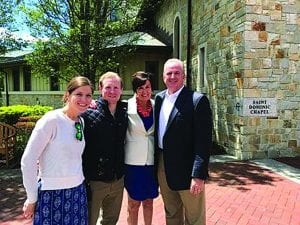 From left, Maggie '12 and David '08 & '10G Dombroski, with Ann '82 and Jeffrey '82 Wendth on Reunion Weekend 2017 
