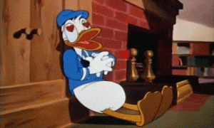 Gif of Donald Duck with hearts in his eyes