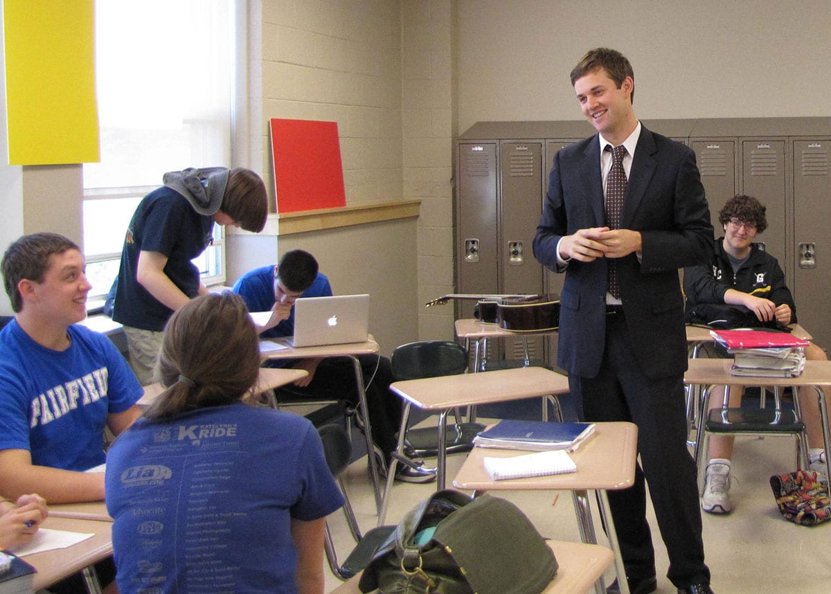 Chris Muyo '12G taught English at Holyoke Catholic High School in the Diocese of Springfield, Mass., for the past two years through the PACT program.