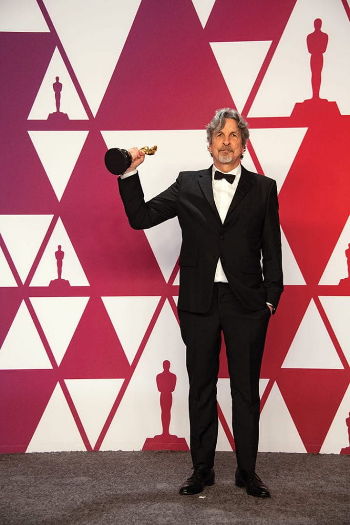 Peter Farrelly poses backstage with the Oscar® for original screenplay during the live ABC Telecast of the 91st Oscars® at the Dolby® Theatre in Hollywood, CA on Sunday, February 24, 2019. Mike Baker/©A.M.P.A.S.