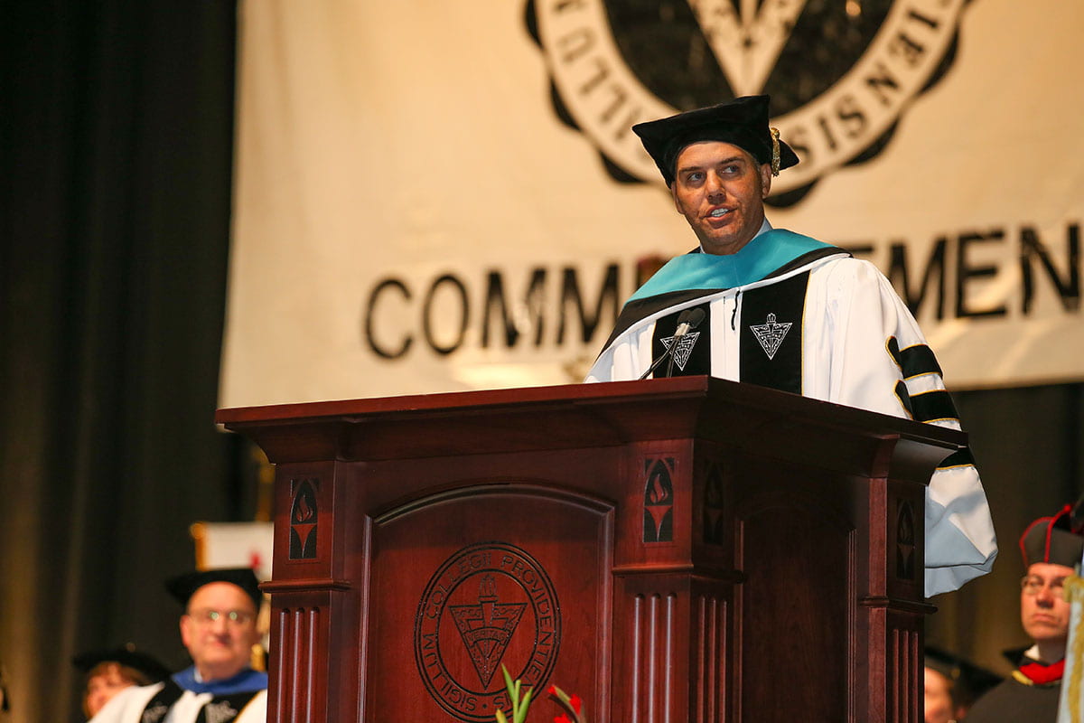 Featured speaker Steve Pemberton encouraged members of the Class of 2019 to be lighthouses in the lives of others.