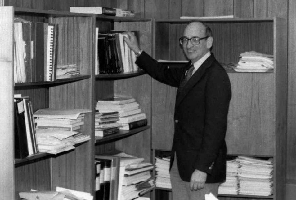 Dr. Francis P. "Pat" MacKay in his office, 1986-87.