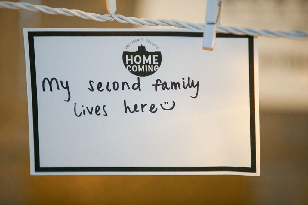 "My second family lives here," reads a handwritten card at the President's Dinner.