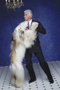 John O'Hurley '76 & '06Hon. with afghan retriever