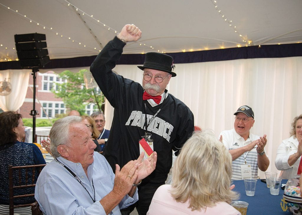 Vincent Marzullo ’69 is cheered by classmates and friends at the Class of 1969 Golden Anniversary Dinner.