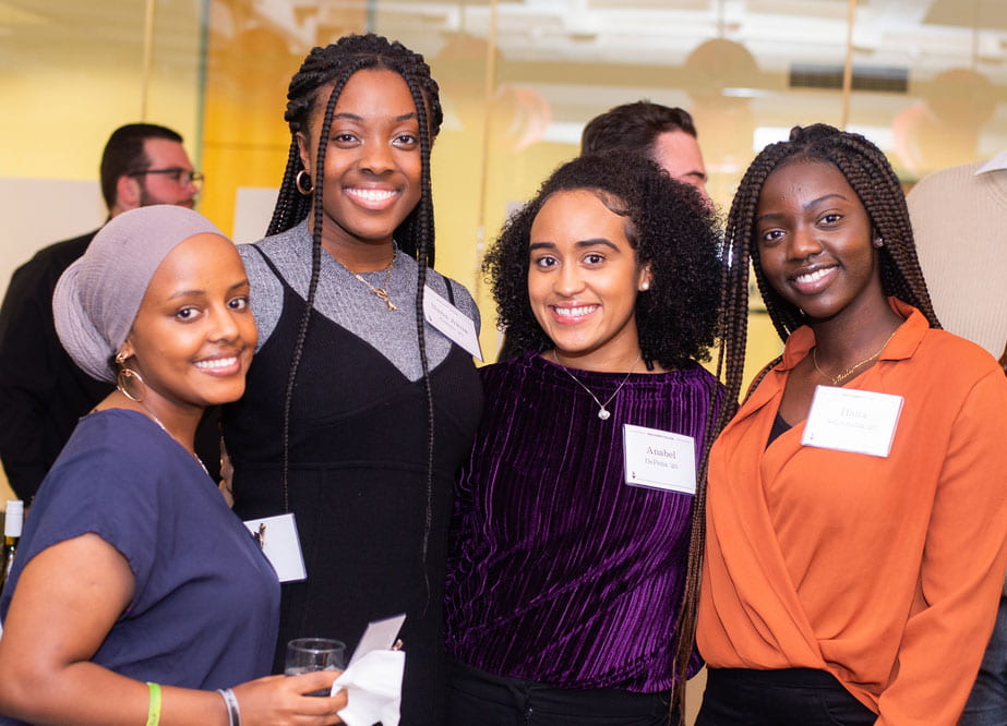 Students at the Welcome Dinner that launched Reflecting Forward weekend.