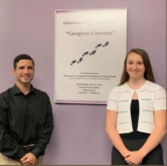 Theresa Durkee '20 with her supervisor at the Alzheimer's Association of Rhode Island