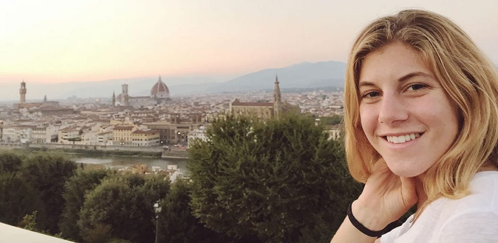 Nicole Gottlieb '20 with a view of Florence, Italy