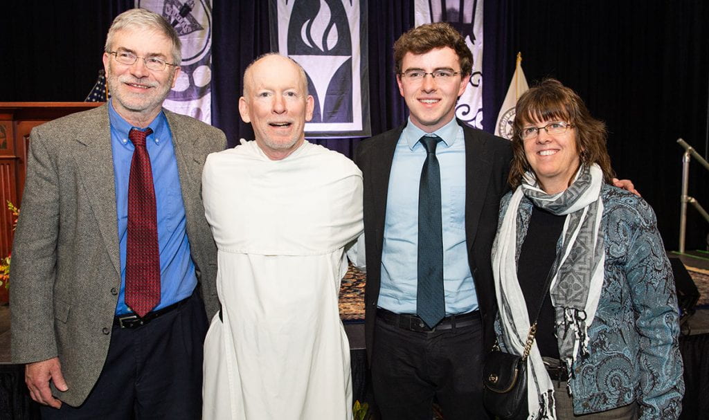 Jack Murphy '20 with Father Shanley and his parents