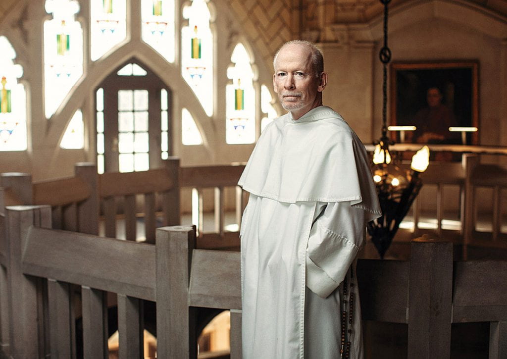 Rev. Brian J. Shanley, O.P. '80, 12th president of Providence College, in the Rotunda of Harkins Hall.