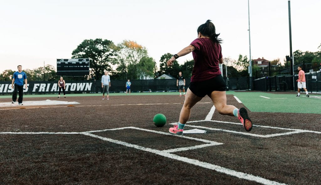 In addition to the traditional intramural offerings such as basketball, soccer, and softball, students can play table tennis, team handball, kickball, wallyball, dodgeball, badminton, ultimate frisbee, and water polo.