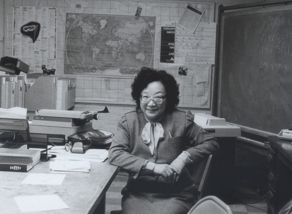 Dr. Marsh in the political science office in 1984