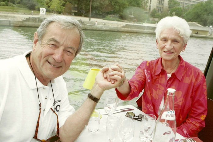 Andrew C. Corsini, C.P.A. ’57 and his wife, Yvonne, take a scenic river tour in Paris in 2006. They were married 56 years and loved to travel.