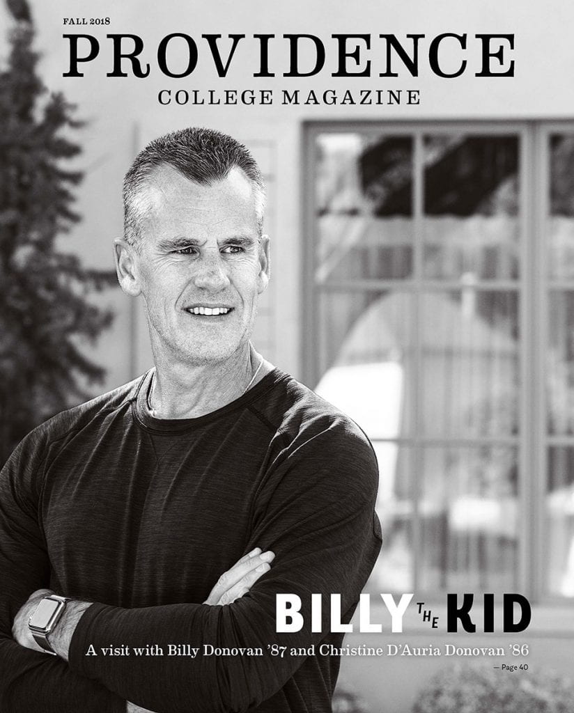 Fall 2018 Providence College Magazine cover featuring Billy Donovan '87