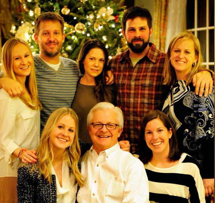 J. Peter Benzie '70 with his seven children.