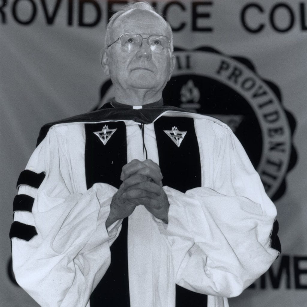 Dr. Walter Urban Voll, O.P. '45 & '97, during the ceremony at which he received his honorary degree.