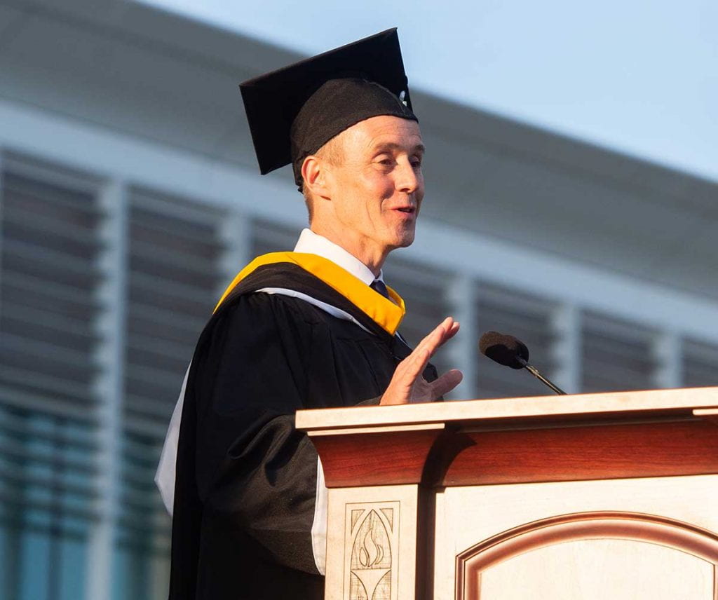 Adam Benjamin '91, featured speaker at the graduate and SCE commencement