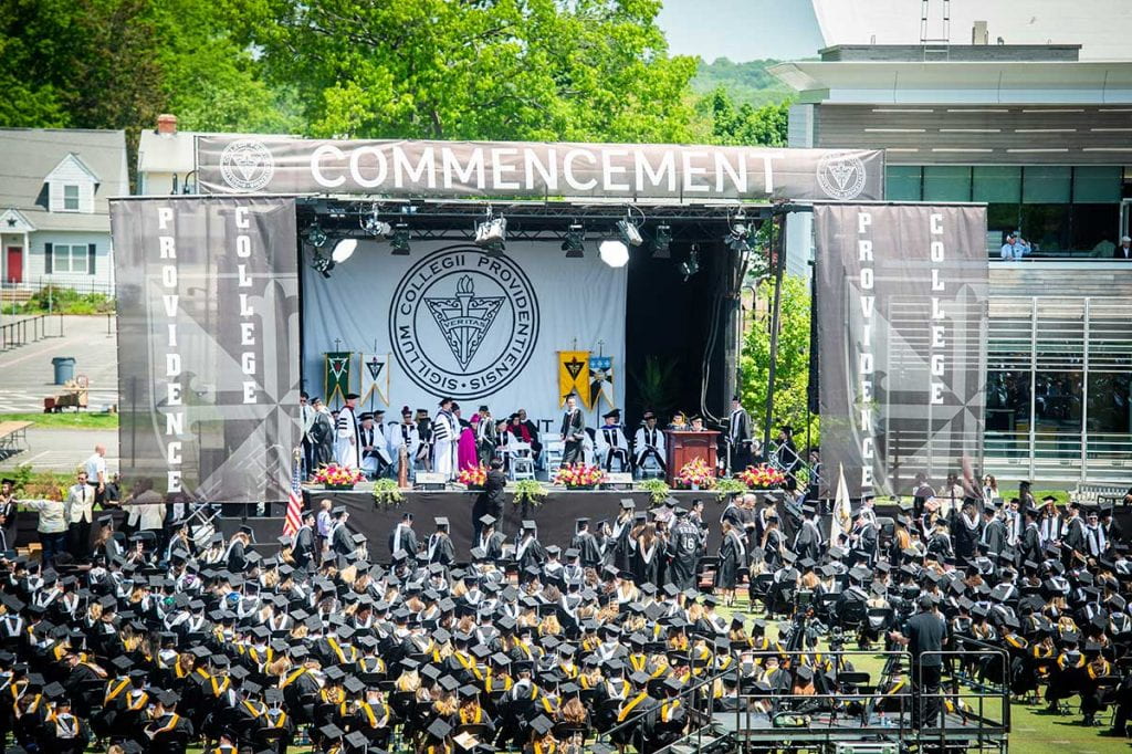 Providence College held an on-campus commencement for the first time since 1975