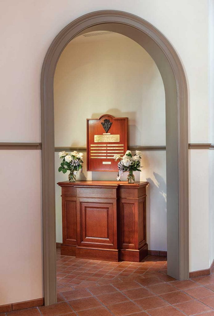 On Dec. 13, 2002, the 25th anniversary of the Aquinas Hall fire, Providence College dedicated an alcove in the new St. Dominic Chapel to the 10 women who died. They are remembered at a memorial Mass in the chapel each December. The Mass was livestreamed for the first time in 2020.