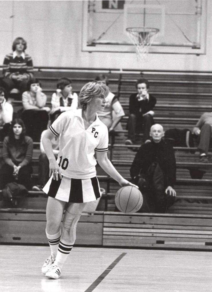 Lynn Sheedy '80 remembers the early days of women's basketball, when players wore skirts and paid half the cost of their sneakers.