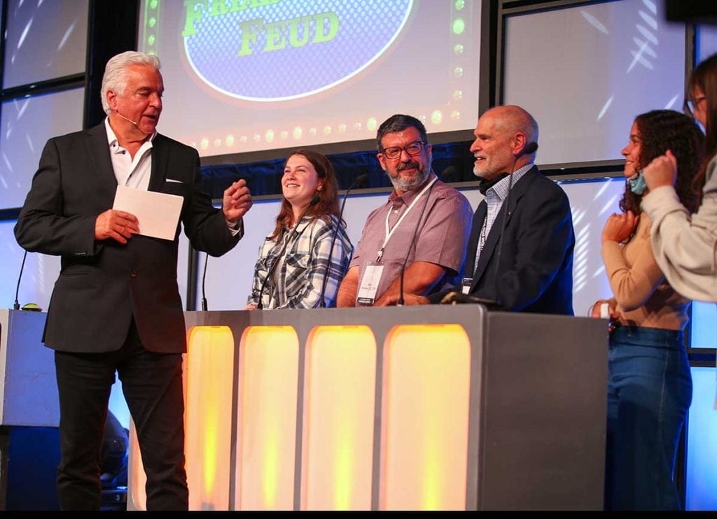 Richy Kless '74 participates in Friar Family Feud during Homecoming Weekend, October 2021.