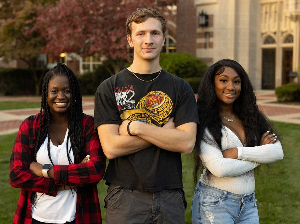 Recipients of the Stride scholarship: Linda Ineus ’22, Ronan McGouran ’25, and Anastasia Hussett ’24