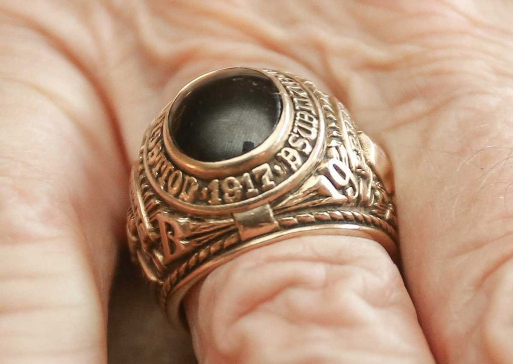 The ring that Joseph Hagan '56 gave to a classmate.