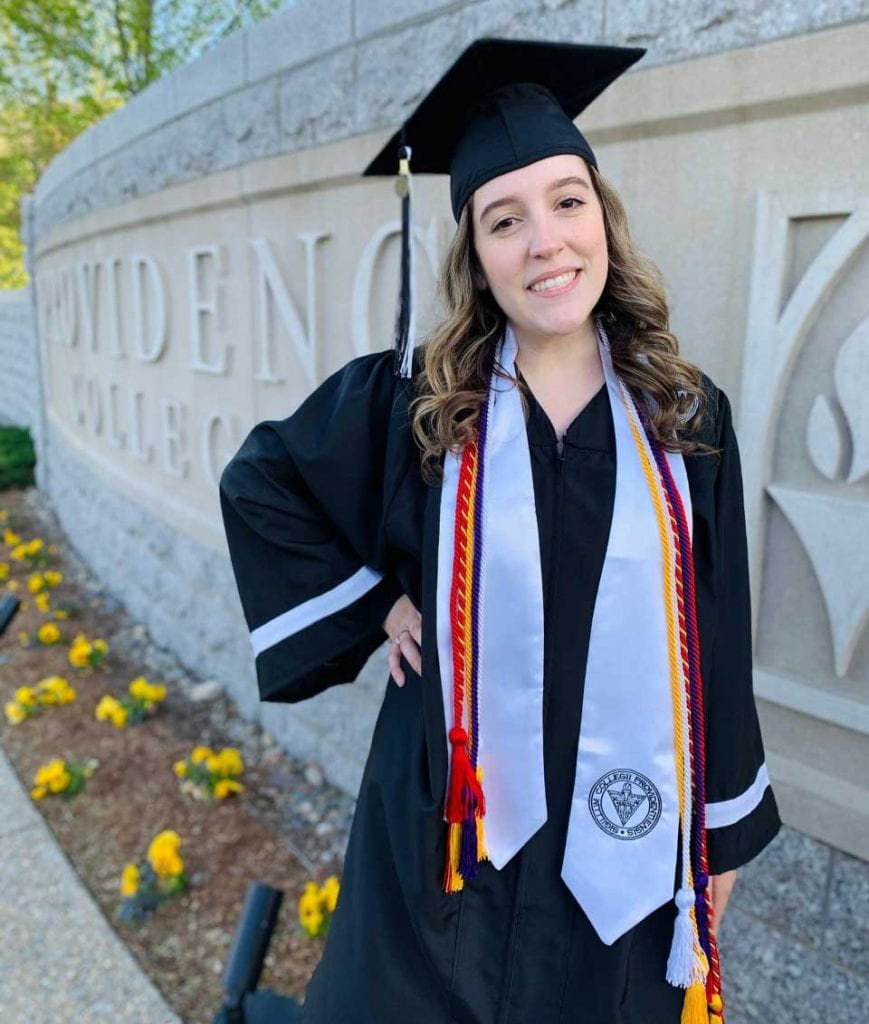 Julia Ferreira ’21 won the Lumen Gentium Catholic Service Award from the Diocese of Providence.