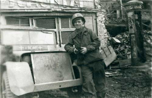 Rev. Edward Doyle, O.P. '34, in a photo titled "Somewhere in Germany."