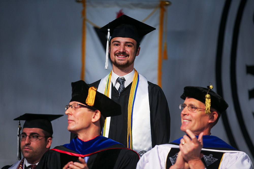 Andrew Antonik '22 at commencement.