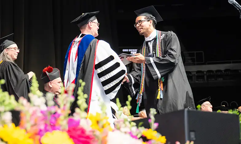 student at commencement