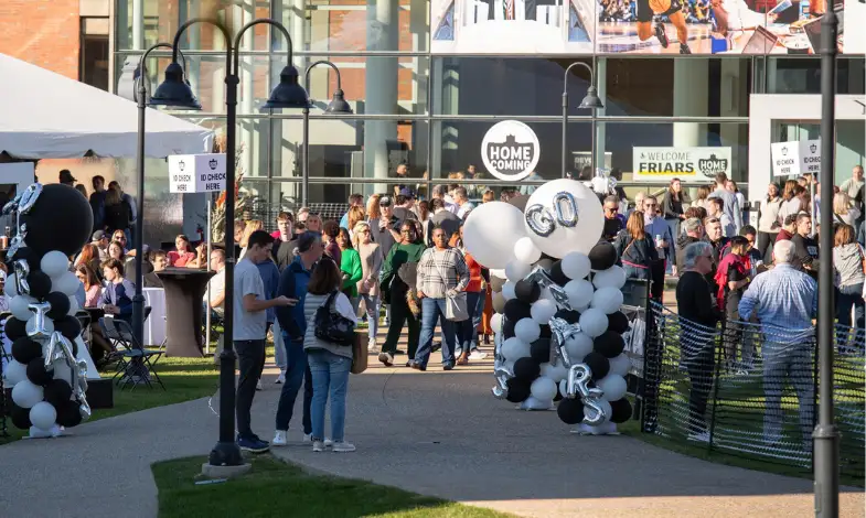 families celebrating homecoming