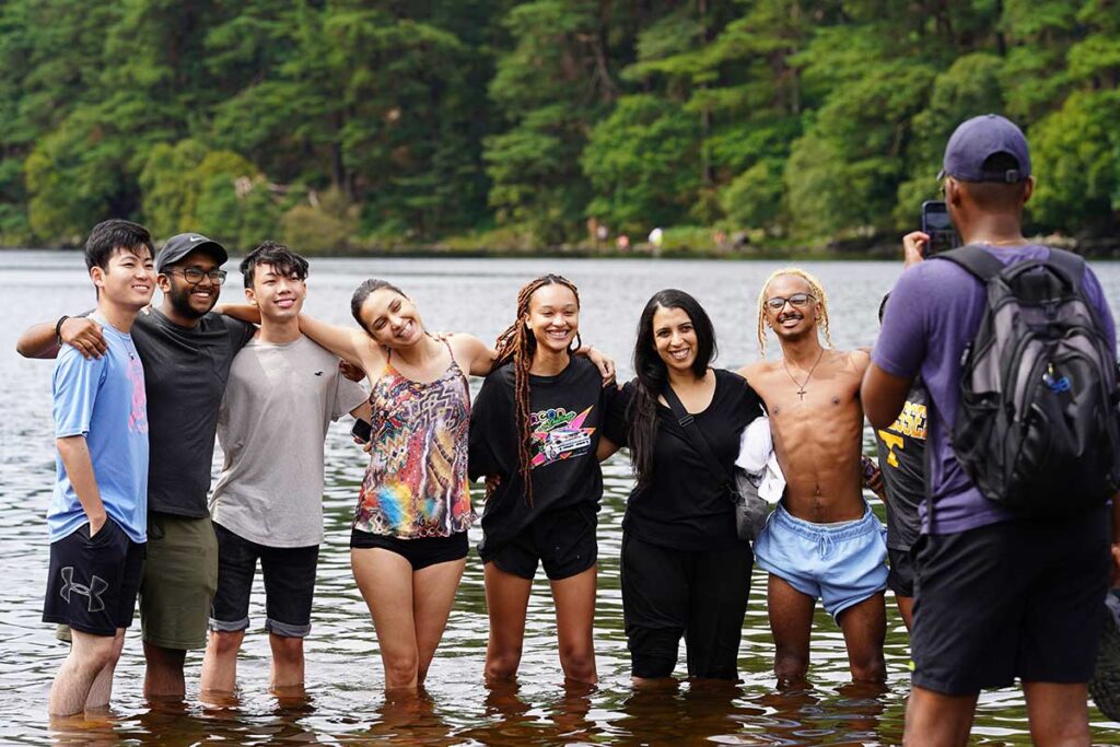 Frederick Douglass fellows by body of water