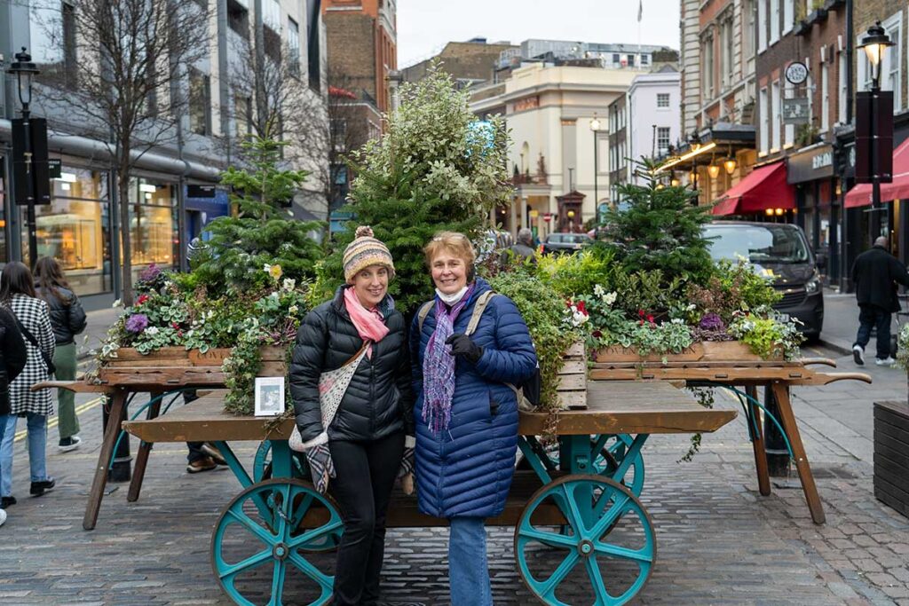 Stephanie Boeninger, Ph.D., associate professor of English, left, and Margaret M. Manchester, Ph.D. '83G, associate professor of history, led the inaugural semester of Civ in London.