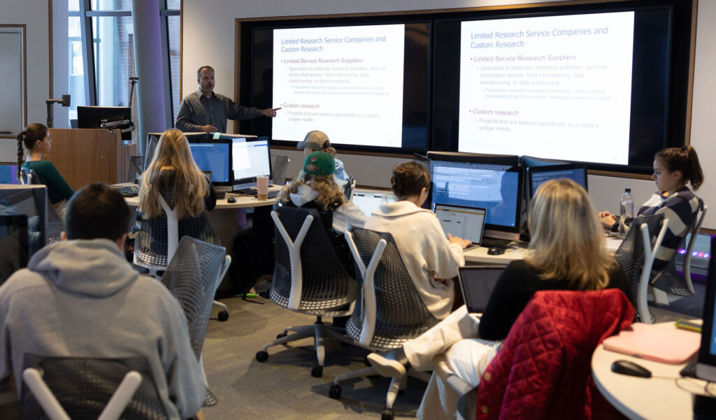 Students in class at the Providence College School of Business