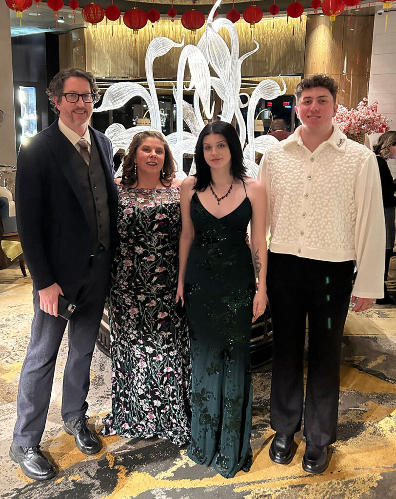 Paul Tremblay '93 and his wife, Lisa (Carroll) Tremblay '93, and their children attended the Knock at the Cabin premiere at the Lincoln Center in New York City.