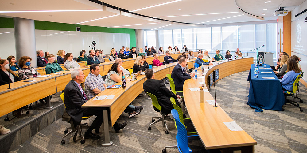 The Science Complex lecture hall filled to capacity