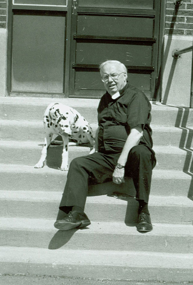 Brother Francis Kevin O'Connell, O.P. with his dalmatian, Friar Boy V.