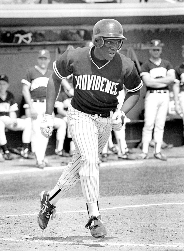 Earl Smith Jr. '92, a right fielder and designated hitter, led the Friars in outfield assists as a junior and was co-captain as a senior.