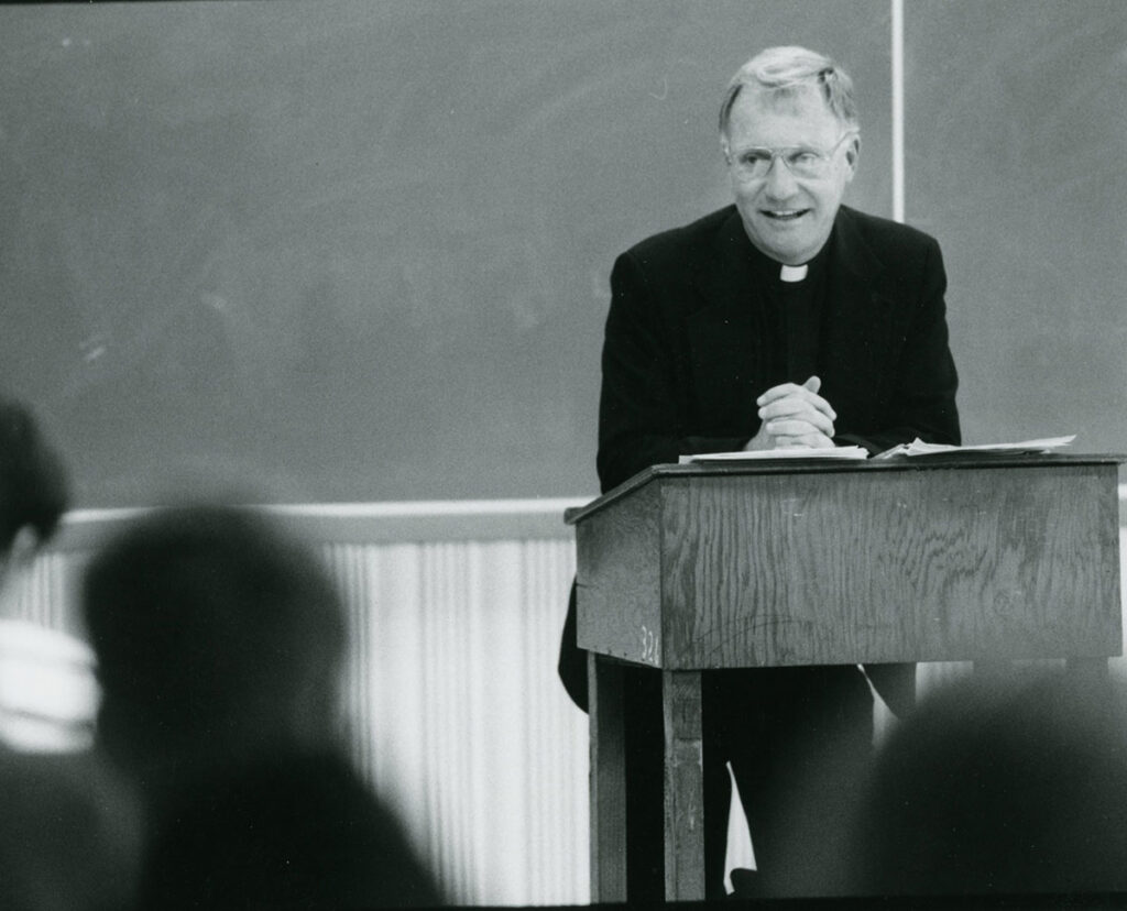 Rev. James F. Quigley, O.P. '60 teaching around 1993.