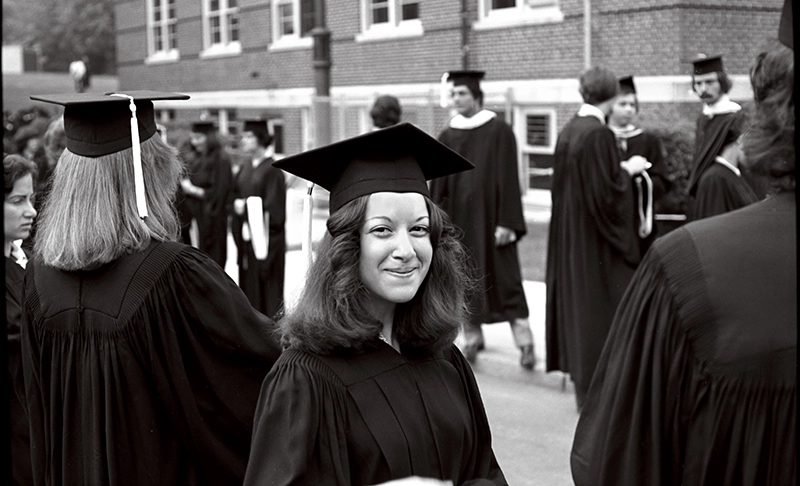 Sandra Basile Miller '75, who later worked as associate dean of admission at Providence College.