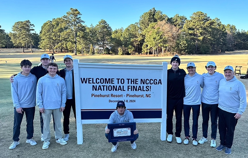 Members of the Providence College club golf team after winning the national championship in Pinehurst, North Carolina.