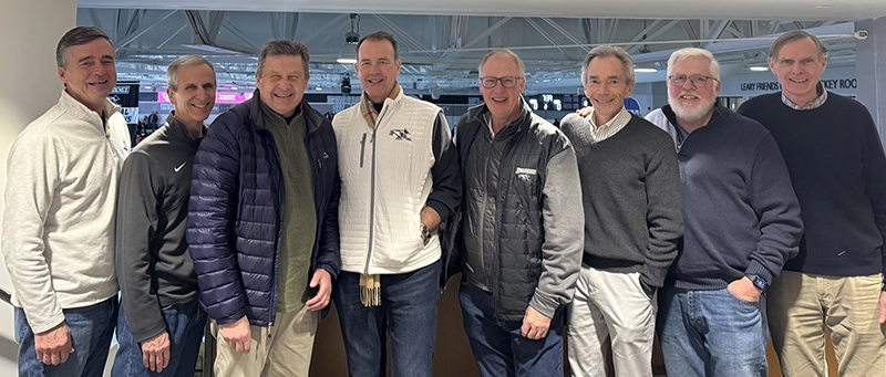 From left, Dan O'Hara '83, Tom Rajotte '83, Tom Jurkowski '82, Bob Duffy '82, Bob Murray '81, Joe Carr '83, Steve Valerie '82, and Pete Reilly '82.