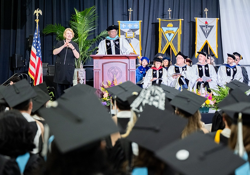 Boston Police Commissioner Michael A. Cox '97SCE addresses graduates.