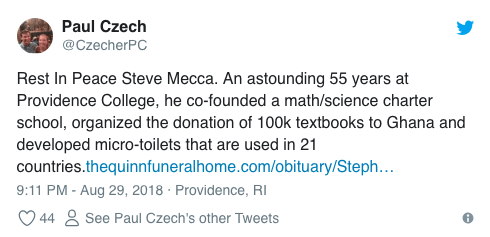 Paul Czech, Dr. Mecca tweet